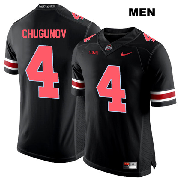 Ohio State Buckeyes Men's Chris Chugunov #4 Red Number Black Authentic Nike College NCAA Stitched Football Jersey JO19K68VG